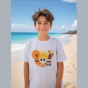 Kidzmoon Boys Tee Shirt Size XS 4 Little Surfer Boy White Print Beach NEW